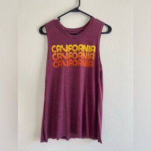 California sleeveless Woman T- Shirt- Size M